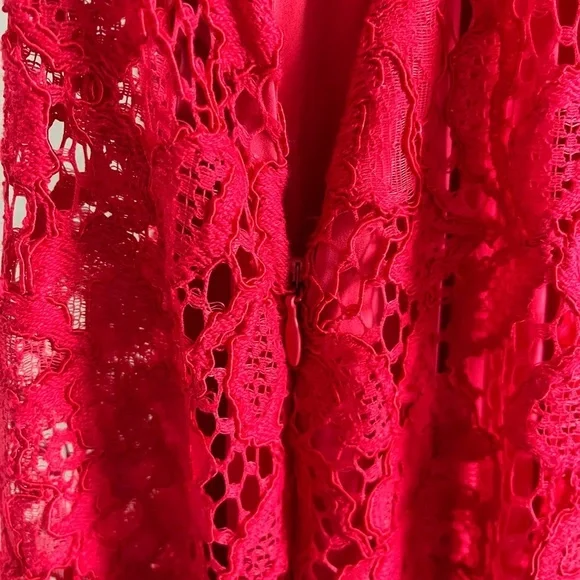 X BY NBD x REVOLVE | Red Lace Silhouette Kendra Maxi Cocktail Dress | Size 6 - Picture 8 of 11